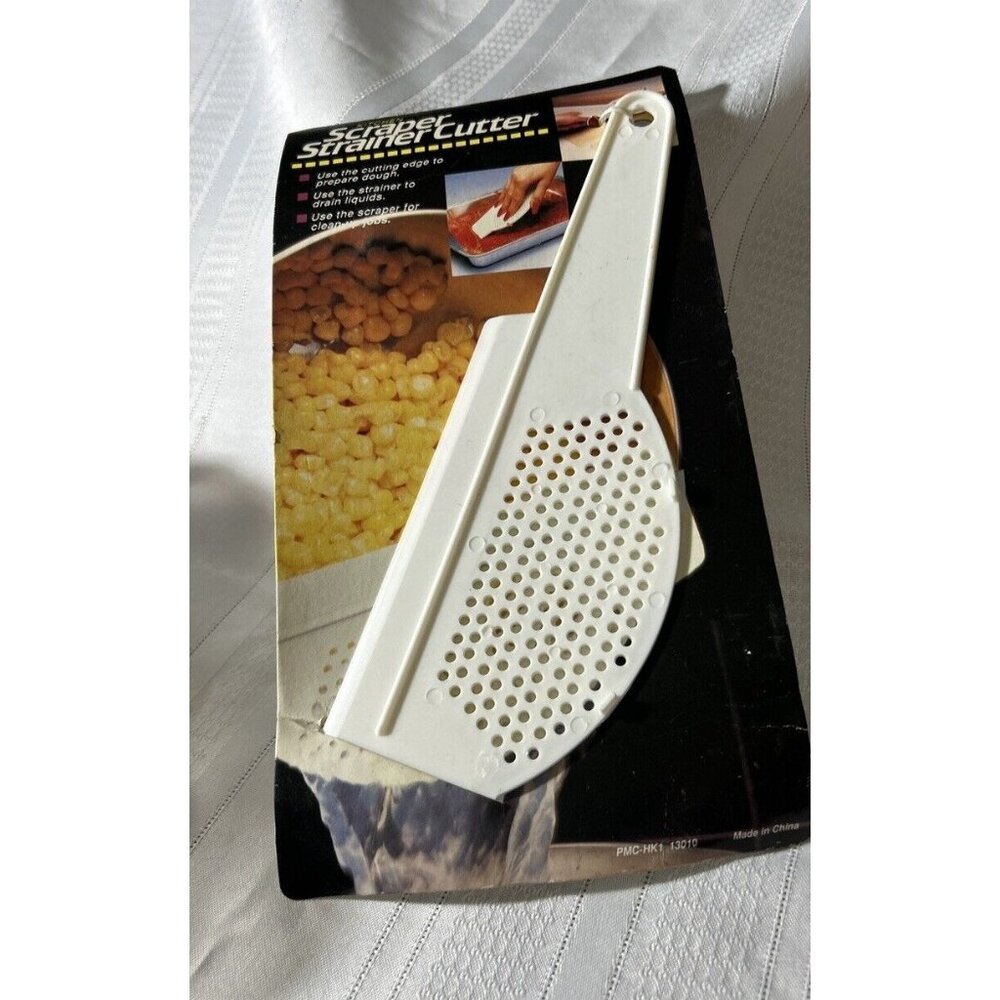 Vtg Kitchen Scraper Strainer Cutter Kitchen Tool Gadget Prepare Dough Cleaning